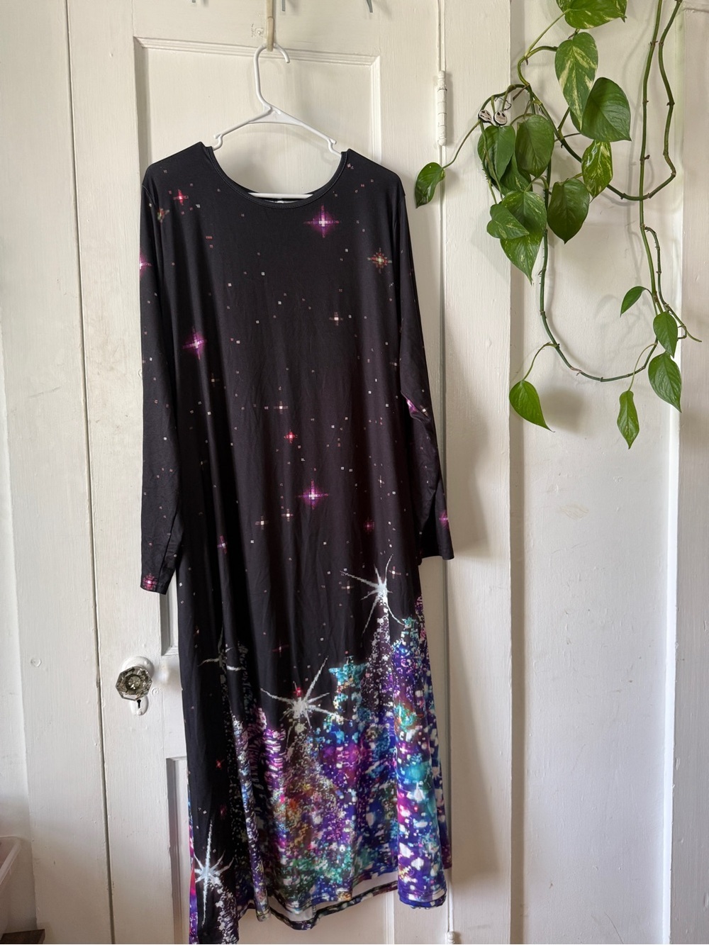 Galaxy Sparkle Long Sleeve Maxi Dress size 3XL